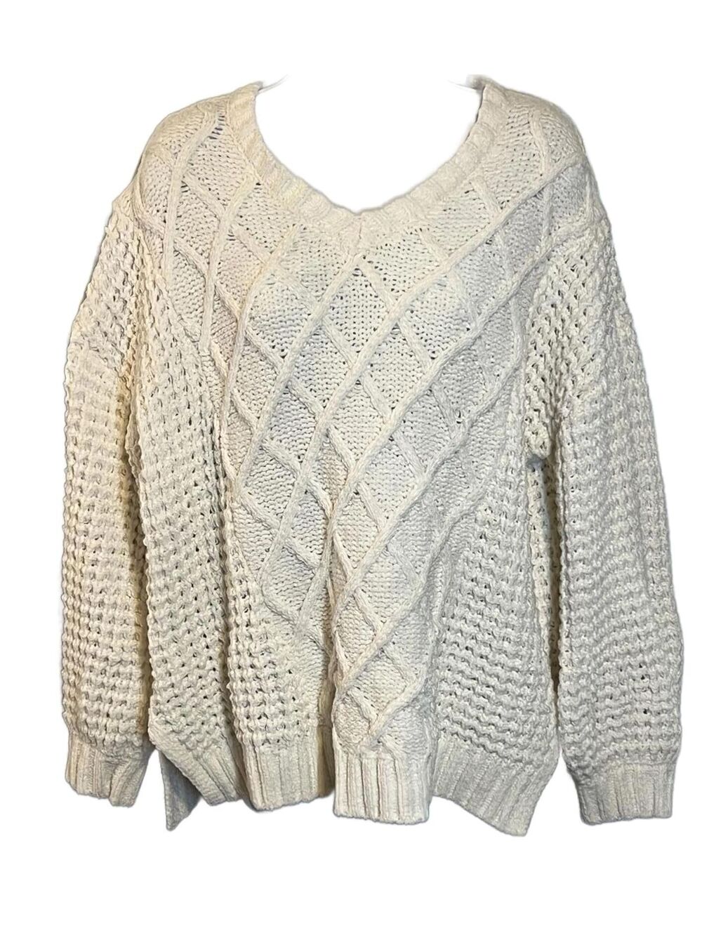 Altar’d State Chunky Mixed-Knit Sweater-Boho Chic, Cottagecore Coastal Small - Picture 1 of 6